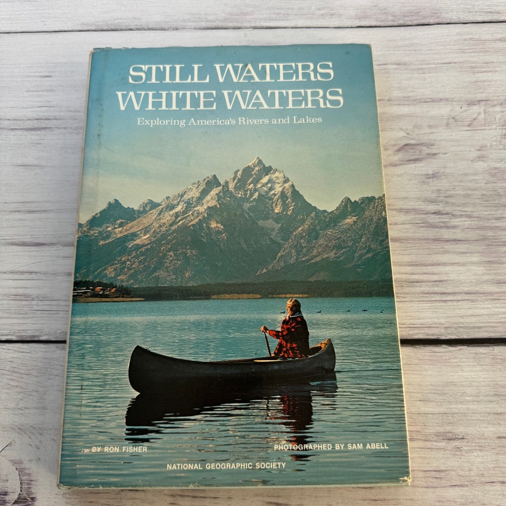 Still Waters White Waters Book Blue VTG 1977 Nature Gorpcore Photography Rafting